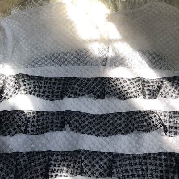 NWOT MILLY Gabriella Mesh Tiered Stripe Top Medium - Picture 8 of 8